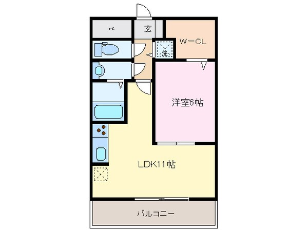 ウッドベルスクエアＢ棟の物件間取画像